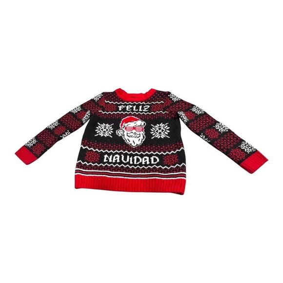 Holiday Time Kids XS (4-5) Feliz Navidad Christmas Sweater Merry Holiday Party - Picture 1 of 5